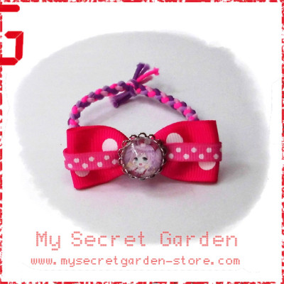 PriPara プリパラ Prism Paradise Laala Manaka /Mikan Shiratama  Anime Cabochon Hair Bows Hair Ties Bobbles Bracelet / Hair Clip Style A or B